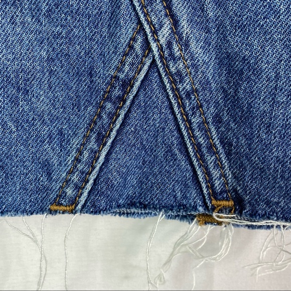 Madewell Rigid Denim A-Line Mini Raw Hem Skirt 27 - Picture 4 of 11